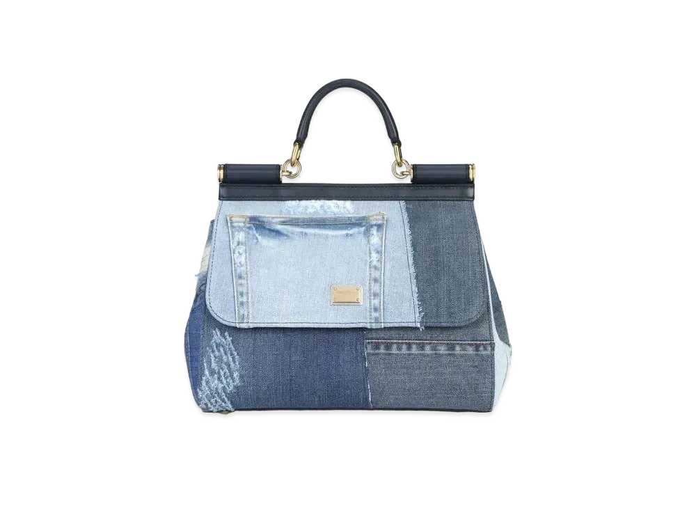 Dolce&Gabbana Sicily Bag Medium Denim Patchwork "Blue"