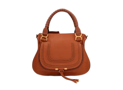 Chloe Marcie Leather Handbag In Small Grain Calfskin "Tan"