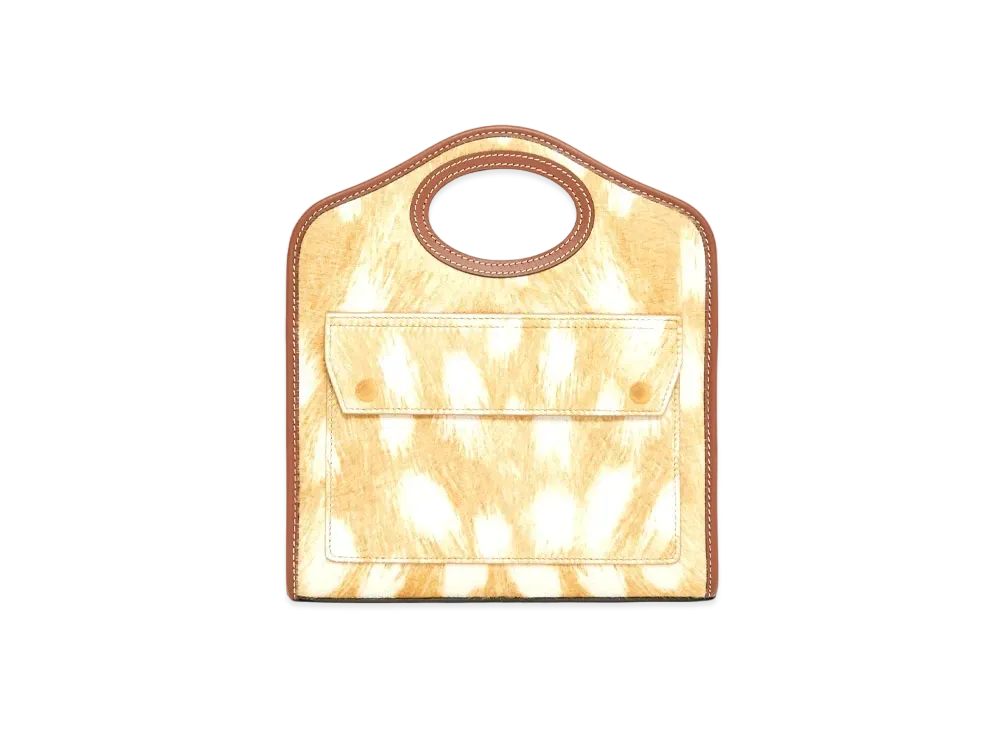 BURBERRY Mini Diapprint Curf Hair Pocket Bag "Beige"