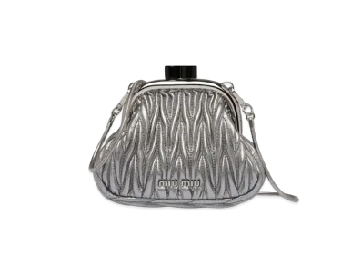 MIU MIU Miu Bernappa Leather Mini Bag "Silver"