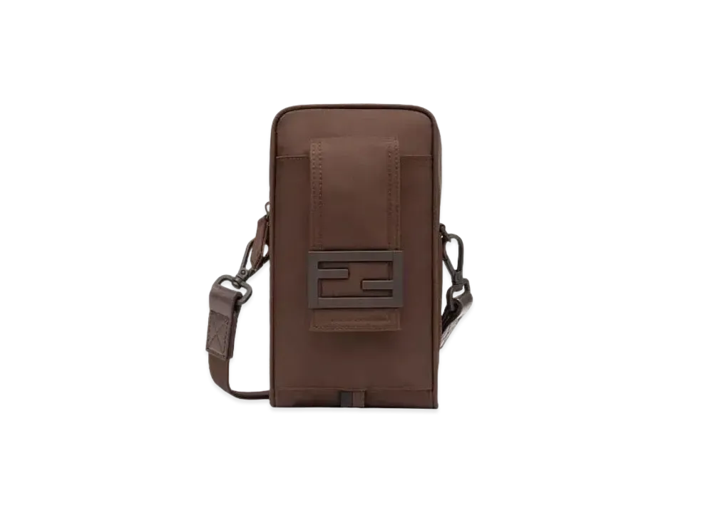 FENDI Mobile Phone Pouch Nylon Mobile Phone Holder "Brown"