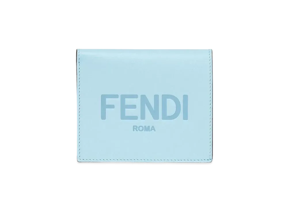 FENDI Small Leather Wallet "Light Blue"