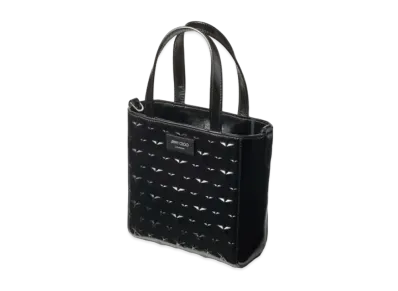 Jimmy Choo Mini Pegasi Glossy Star Embossed Leather Mini Tote Bag "Black"