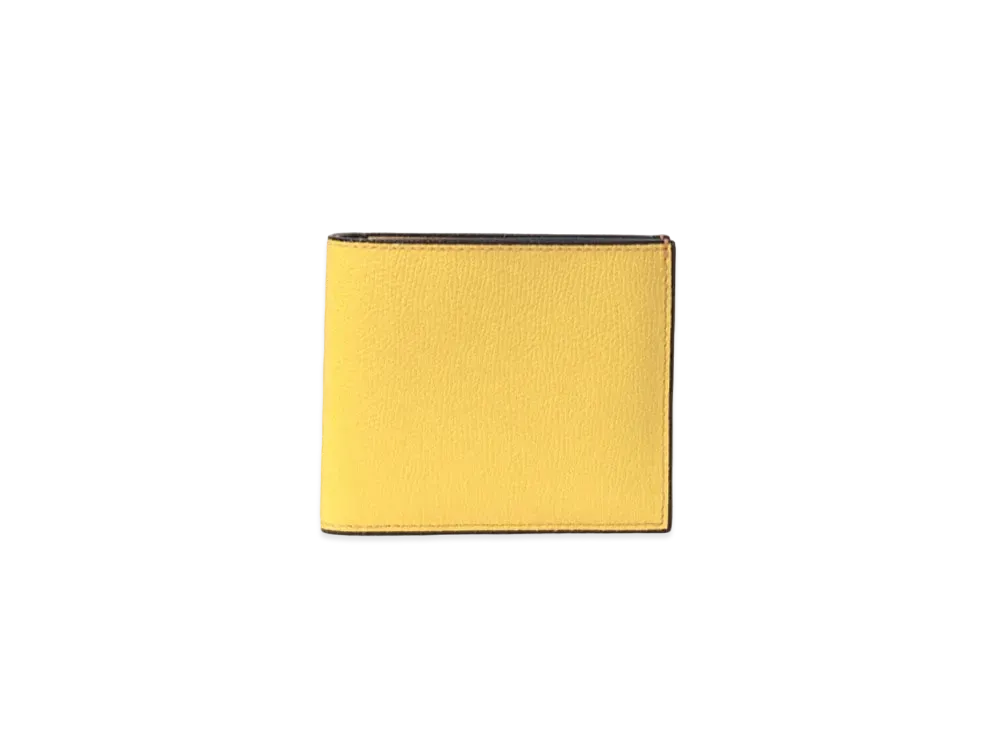 Valextra Two-Fold 4 Card With Coin Purse "Yellow"