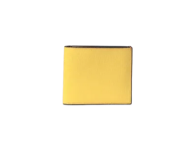 Valextra Two-Fold 4 Card With Coin Purse "Yellow"