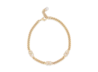 Dolce&Gabbana Link Choker With Rhinestones and DG Logo "Gold"