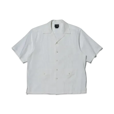 NEW ERA BLACK LABEL SS24 Short Sleeve Cotton Linen Cuba Shirt "Off White"