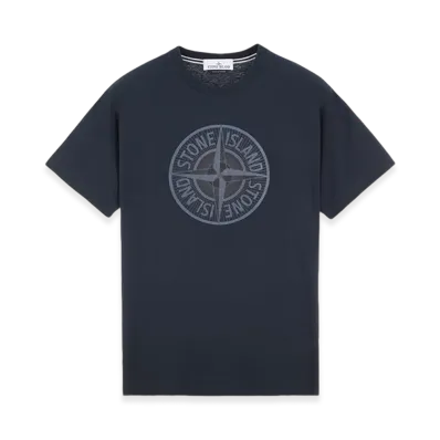 Stone Island 2NS92 Industrial Two Print Garment Dyed Short Sleeve T-Shirt - 23FW "Blue"