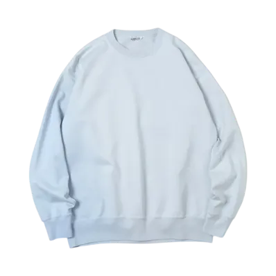 AURALEE Organic Cotton Compact Gradation Dyed Sweat P/O "Light Blue Gradation"
