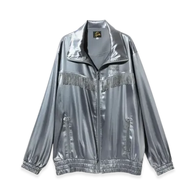 NEEDLES Fringe Track Jacket Poly Satin "Blue Grey"