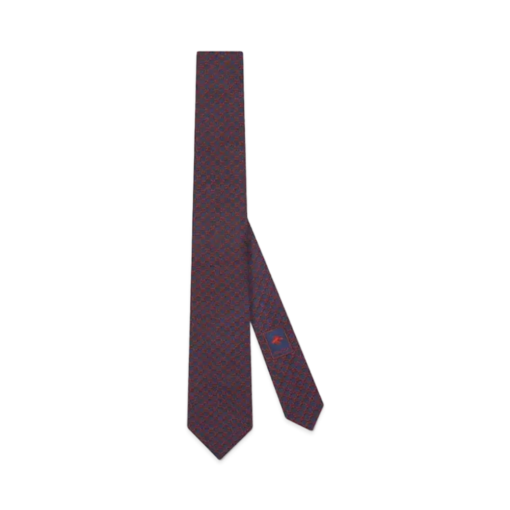 GUCCI GG Silk Jacquard Tie "Blue/Red"