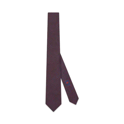 GUCCI GG Silk Jacquard Tie "Blue/Red"