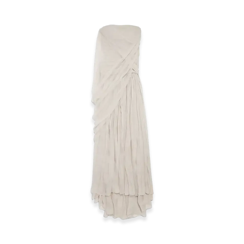 BALENCIAGA Women's Drape Bustier Dress "Light Beige"