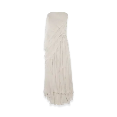 BALENCIAGA Women's Drape Bustier Dress "Light Beige"