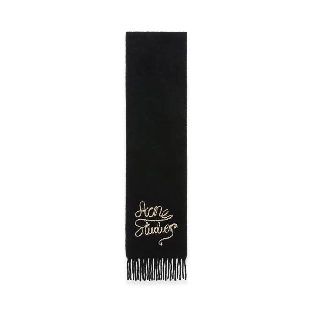Acne Studios Wool Logo Scarf "Black"