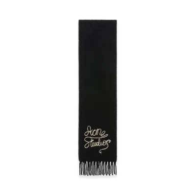 Acne Studios Wool Logo Scarf "Black"