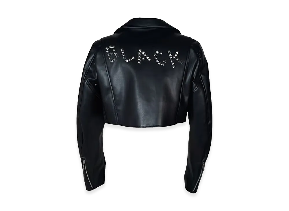 BLACK COMME des GARCONS Synthetic Leather Studded Jacket "Black"