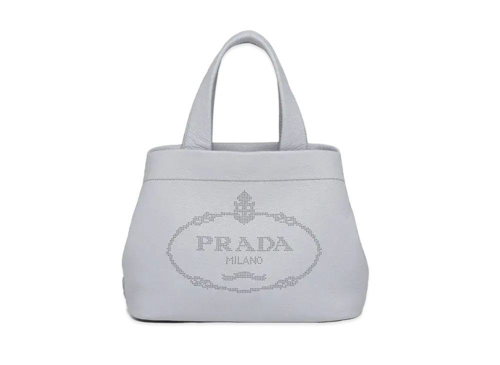 PRADA Small Leather Tote Bag "Blue"