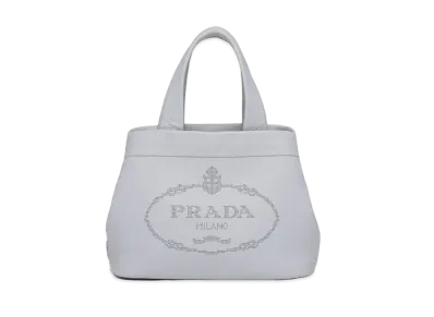 PRADA Small Leather Tote Bag "Blue"