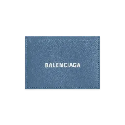 BALENCIAGA Cash Mini Wallet Grained Calfskin "Blue/White"