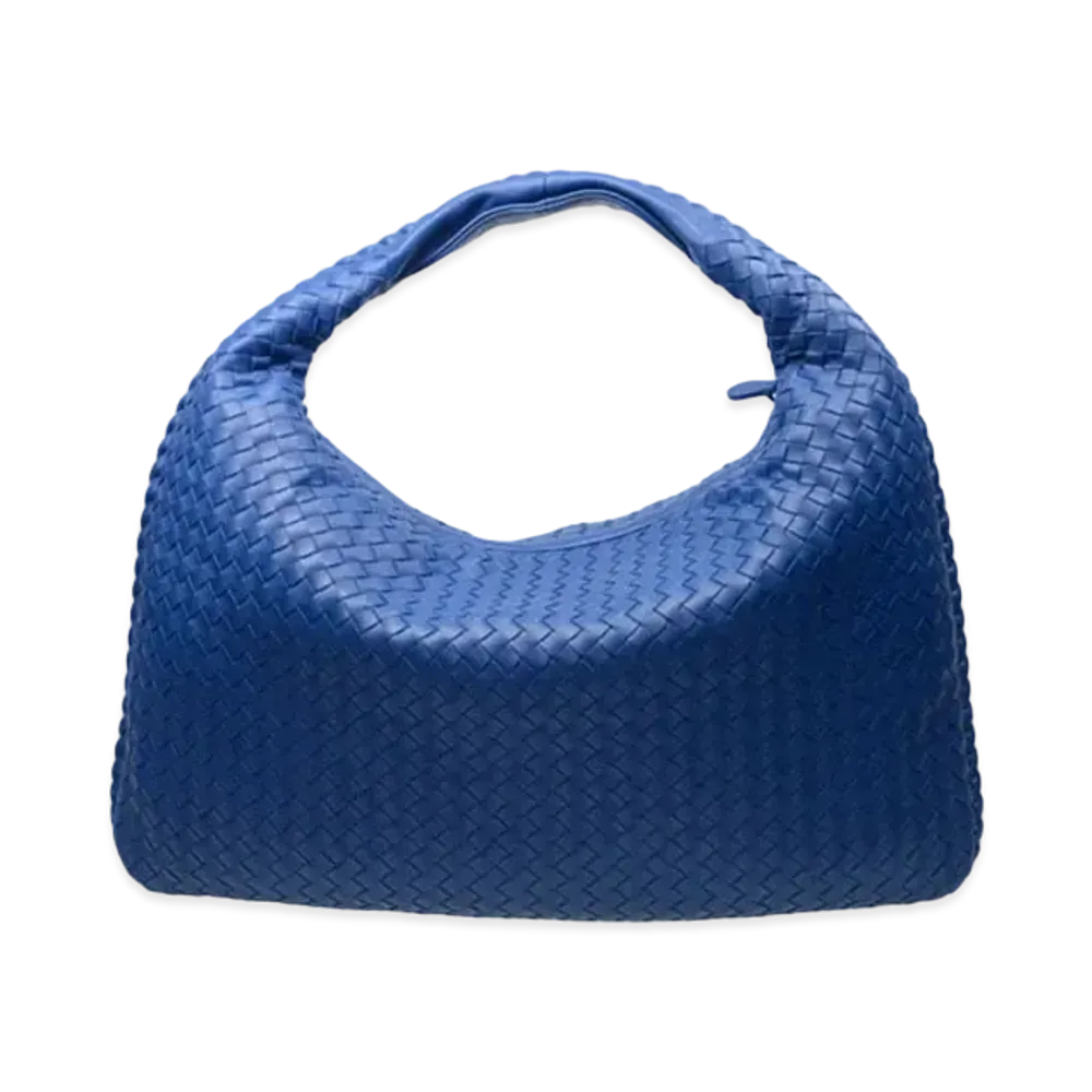 Bottega Veneta Lambskin Hand Bag "Blue"
