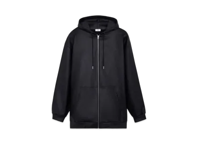 CELINE Oversized Celine Hoodie In Laminated Fleece "Black/White"