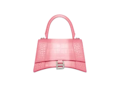 BALENCIAGA Hourglass Small Handbag Embossed Calfskin "Pink"