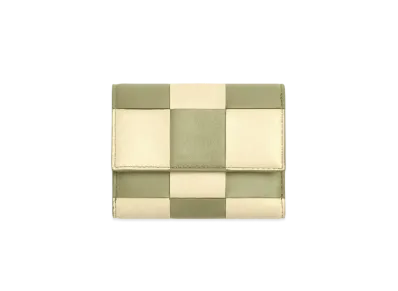 Bottega Veneta Tri-Fold Zip Wallet "String/Travertine"