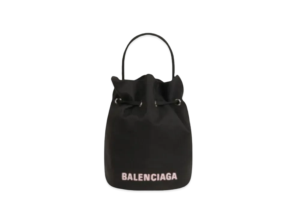 BALENCIAGA Women's Wheel XS Drawstring Bucket Bag "Black"