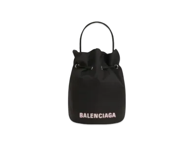BALENCIAGA Women's Wheel XS Drawstring Bucket Bag "Black"