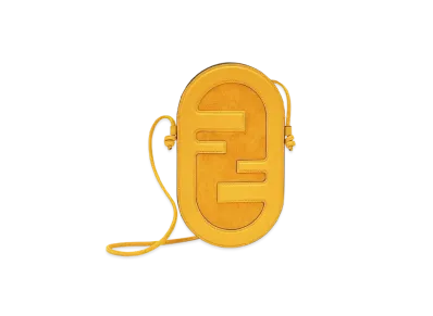 FENDI 12 Pro Von Holder Leather Pouch "Yellow"