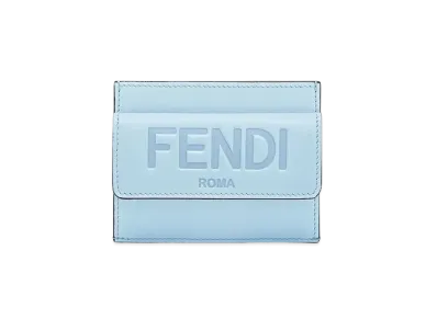 FENDI Leather Card Case "Light Blue"