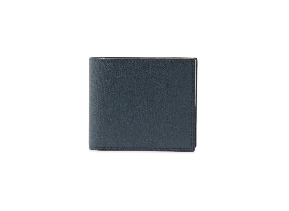 Valextra Two-Fold 4 Card With Coin Purse "Navy"