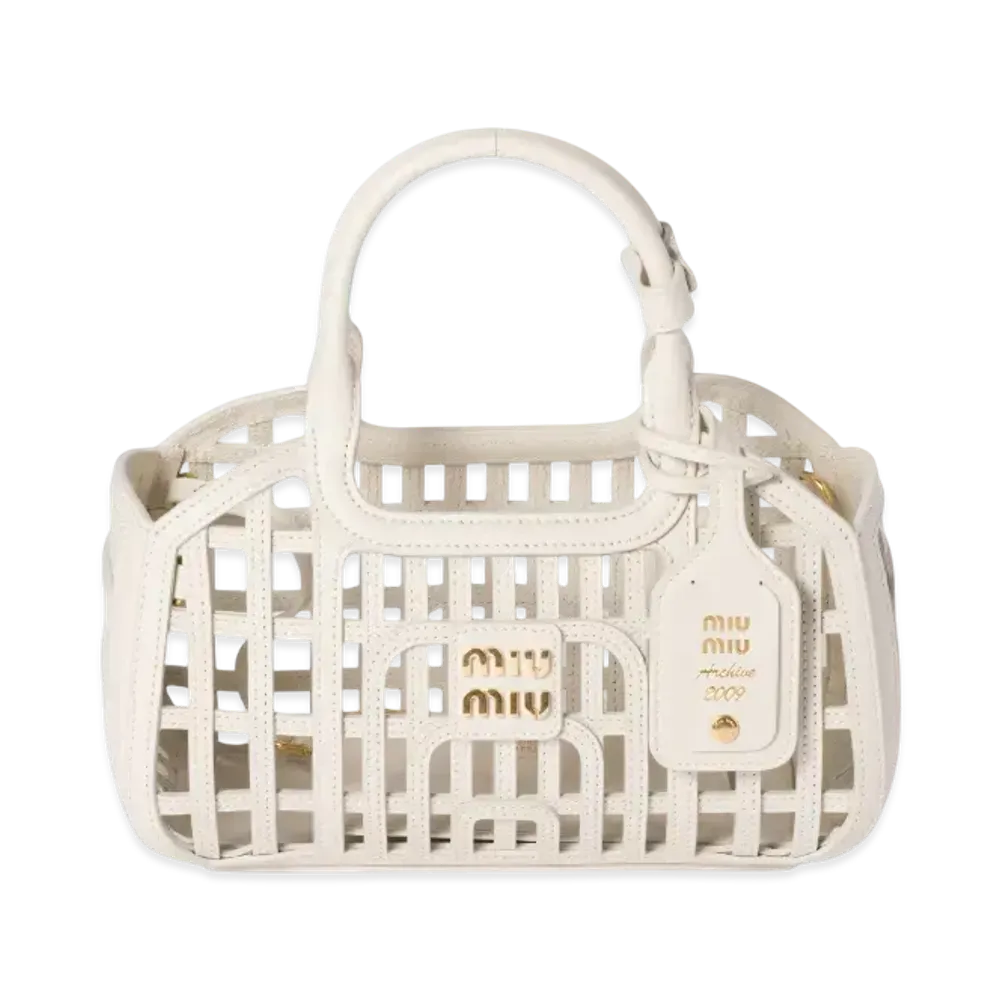 MIUMIU Leather Basket "Off White"