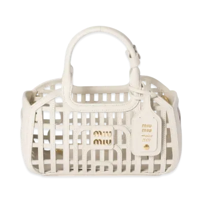 MIUMIU Leather Basket "Off White"