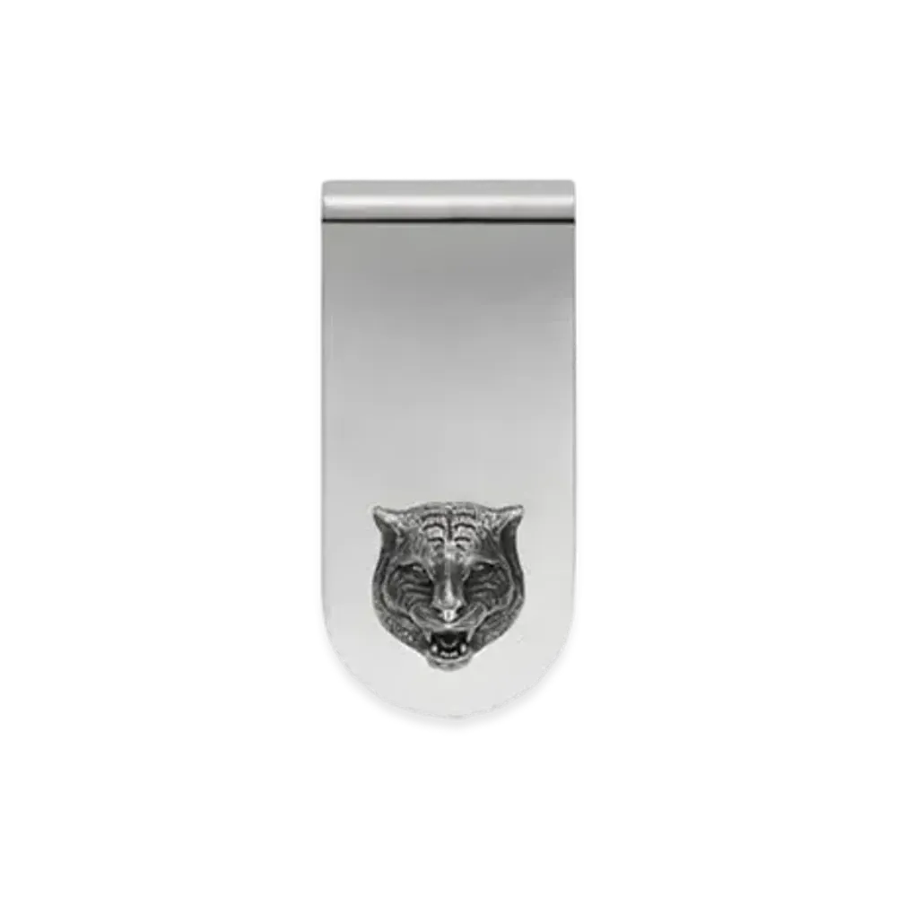 GUCCI Cat Head Money Clip "Silver"