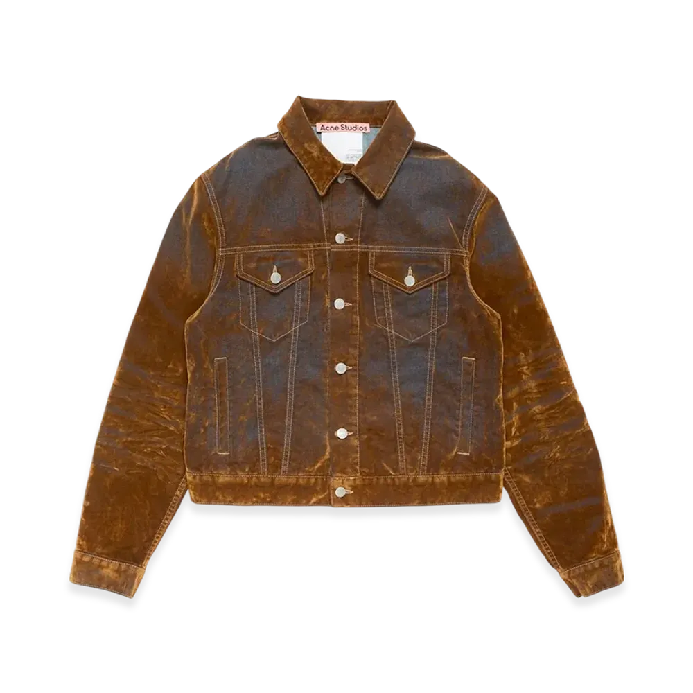 Acne Studios Flocked Denim Jacket "Rust Brown"