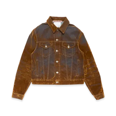 Acne Studios Flocked Denim Jacket "Rust Brown"