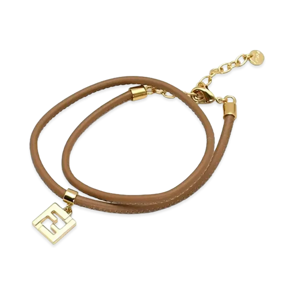 FENDI Women's Forever Double Wrap Bracelet "Brown"