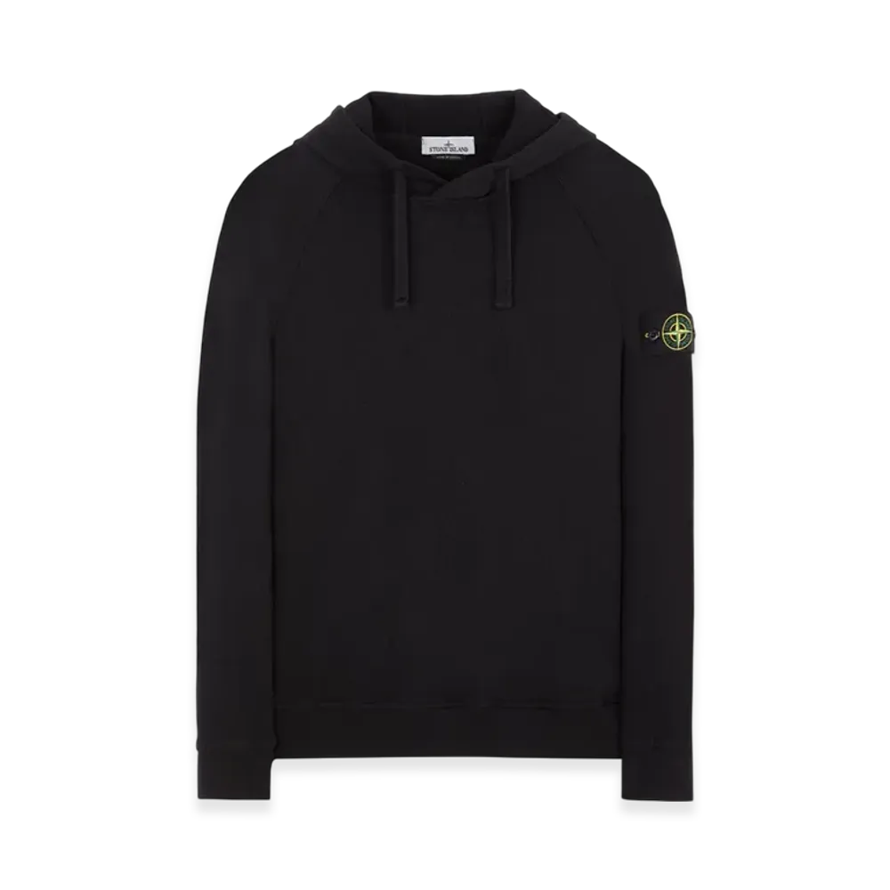 Stone Island 62160 Malfile Fleece Garment Dyed Hooded Sweatshirt - 23SS "Black"