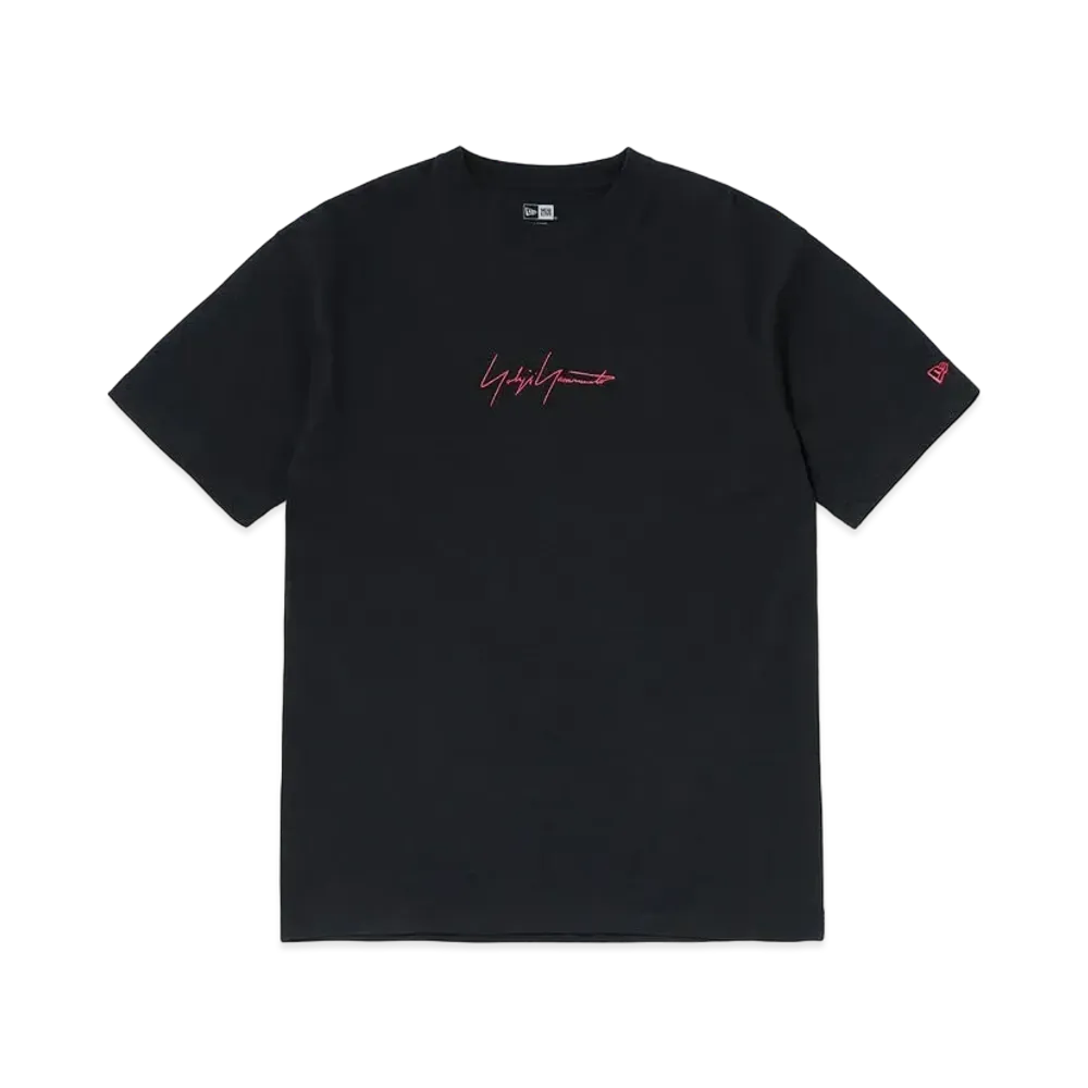 Yohji Yamamoto Pour Homme NEW ERA METALLIC RED SIGNATURE SS TEE "Black"