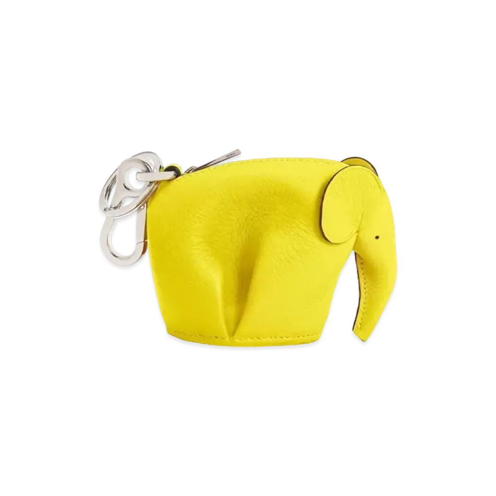 LOEWE Elephant Charm In Classic Calfskin "Yellow"
