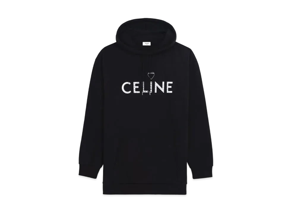 セリーヌ アーティストプリント フーディ / コットンフリース "ブラック/ホワイト" 2Y701670Q.38AW