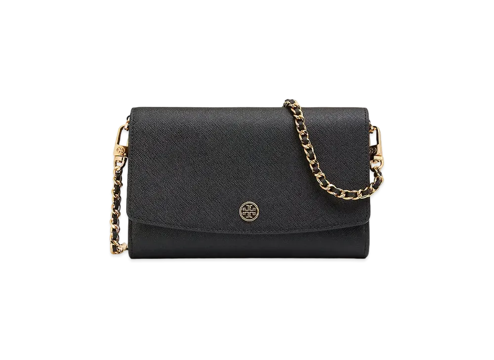Tory Burch Robinson Chain Wallet "Black"