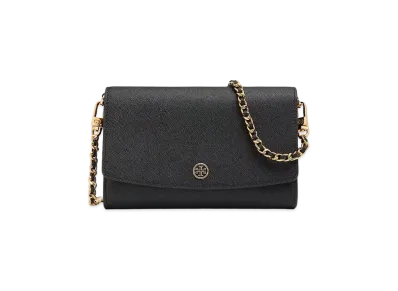 Tory Burch Robinson Chain Wallet "Black"