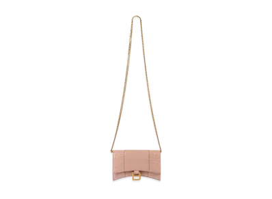 BALENCIAGA Hourglass Wallet With Chain "Beige"