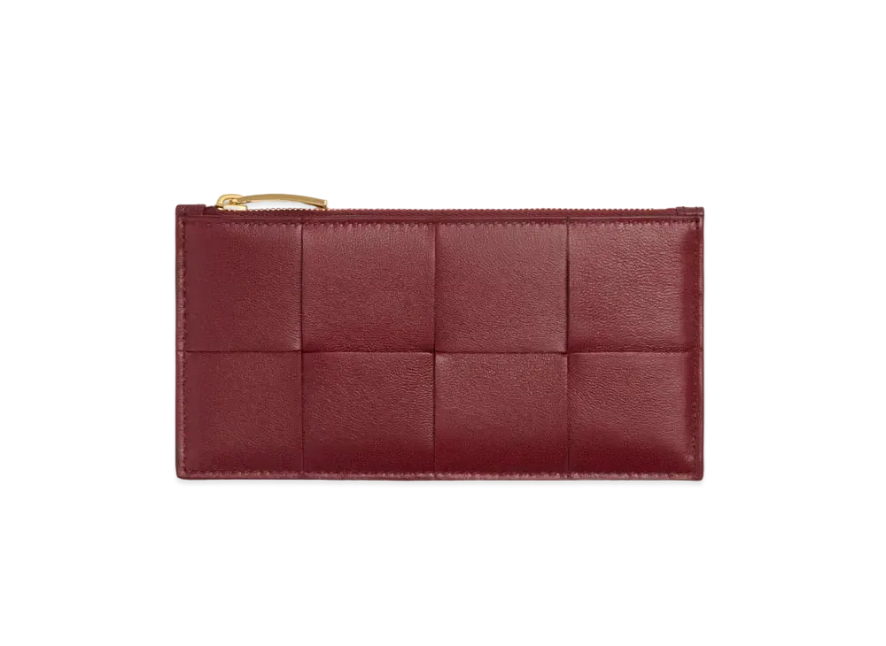 Bottega Veneta Zipped Card Case "Bordeaux"