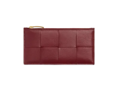 Bottega Veneta Zipped Card Case "Bordeaux"