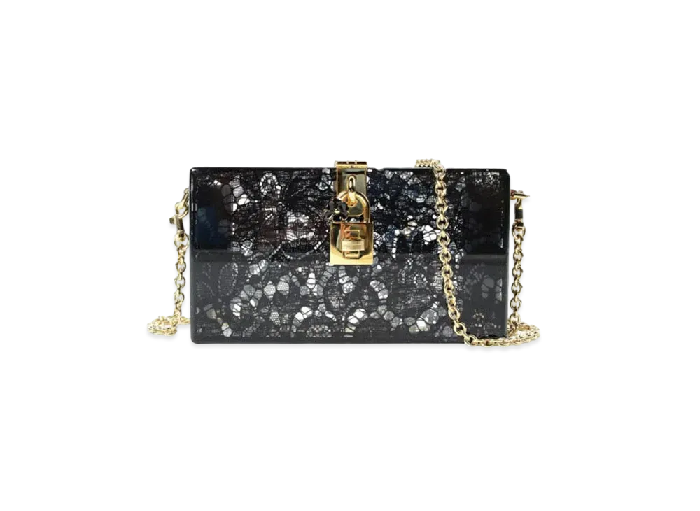 Dolce&Gabbana Dolce Box Clutch Bag Plexigrass & Race "Black"