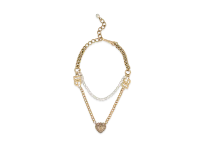Dolce&Gabbana Double-Chain Necklace with Sacred Heart Pendant "Gold"